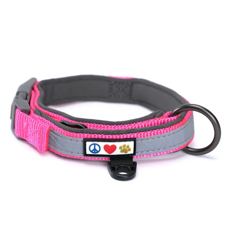 Reflective Martingale Padded Dog Collar