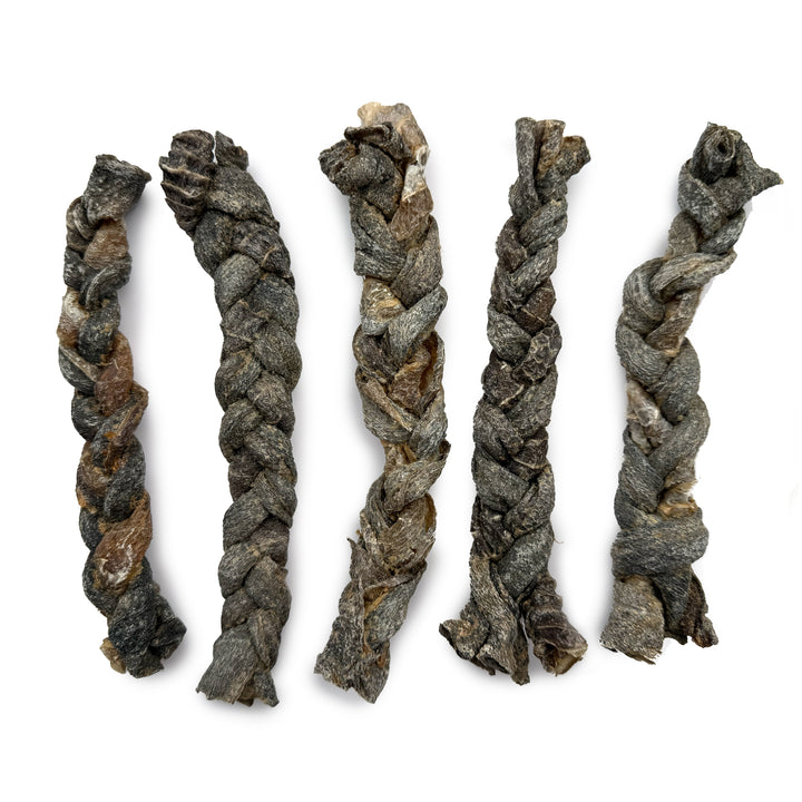 100% Natural Ostrich Skin Braids for Dogs – Long-Lasting Rawhide-Free Single-Ingredient Chew