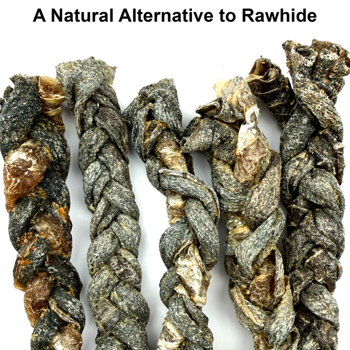 100% Natural Ostrich Skin Braids for Dogs – Long-Lasting Rawhide-Free Single-Ingredient Chew