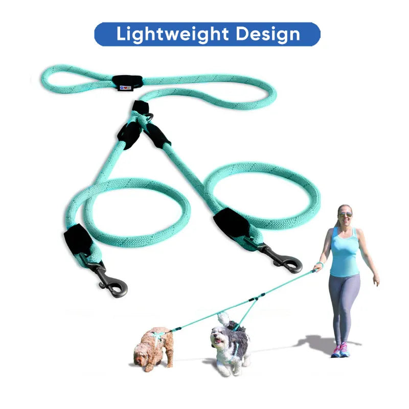 Reflective Rope Leash for 2 Dogs