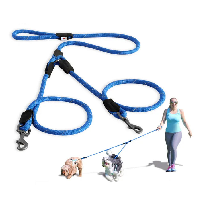 Reflective Rope Leash for 2 Dogs