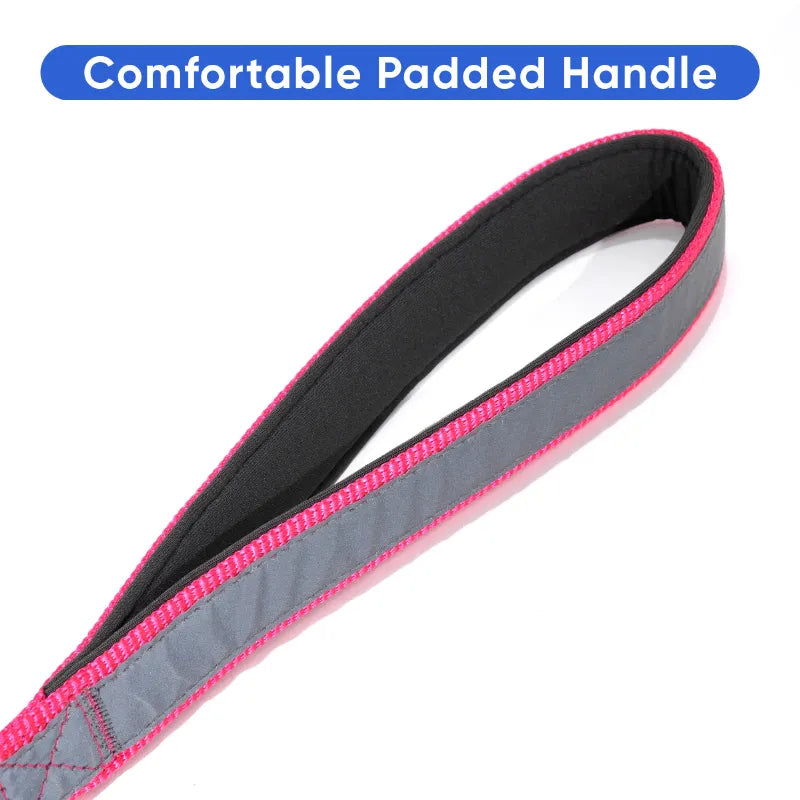 Padded 2 Handle Reflective Leash 6-FT