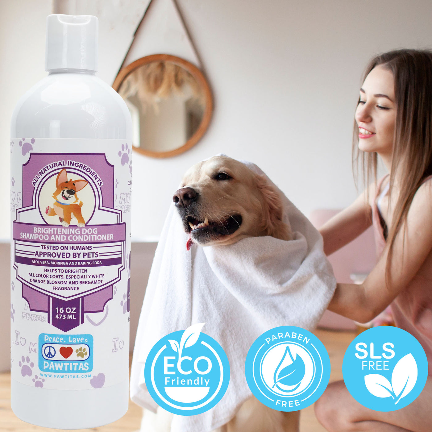 Dog Shampoo & Conditioner - Brightening | 16oz