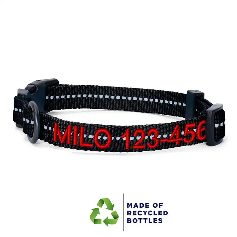 Personalized Custom Recycled Reflective Adjustable Dog Collar