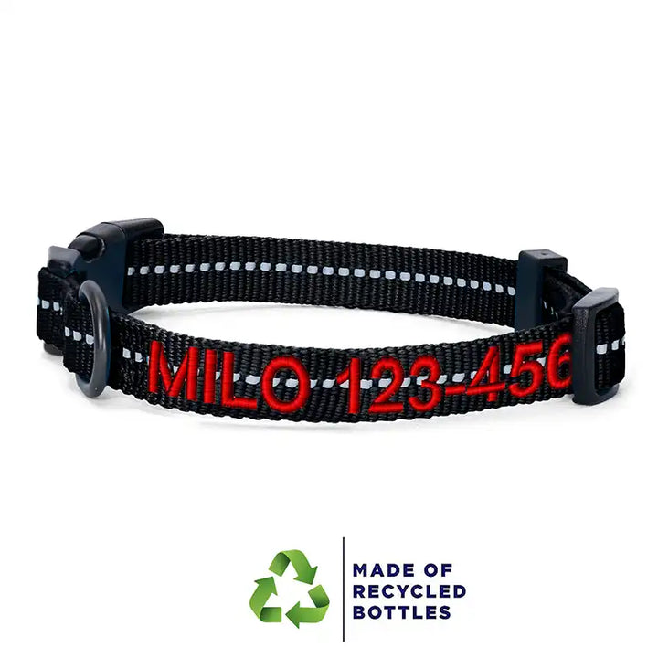 Personalized Custom Recycled Reflective Adjustable Dog Collar
