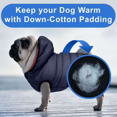 Double Sided Dog Reversible Winter Jacket