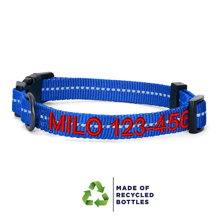 Personalized Custom Recycled Reflective Adjustable Dog Collar