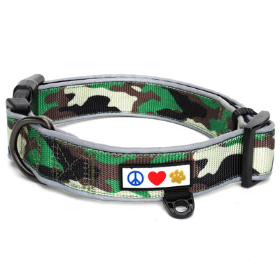 Camouflage Reflective Padded Dog Collar