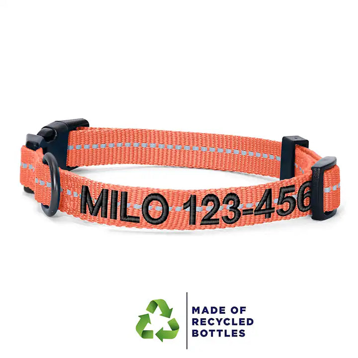Personalized Custom Recycled Reflective Adjustable Dog Collar
