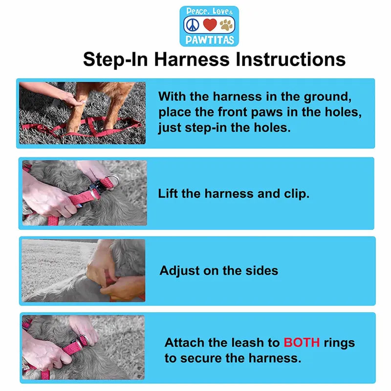 Multicolor Step In Dog Harness