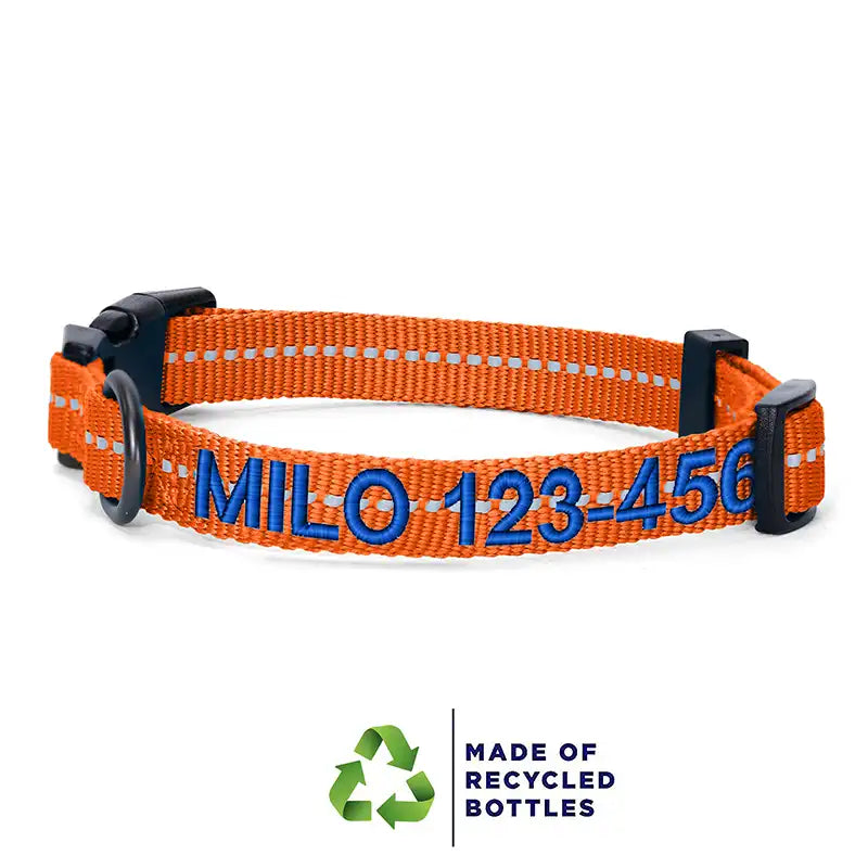 Personalized Custom Recycled Reflective Adjustable Dog Collar