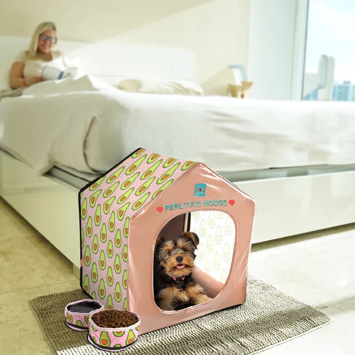 💤 Personalized Portable Dog Bed / Cat House + Removable Cushion Bed Included