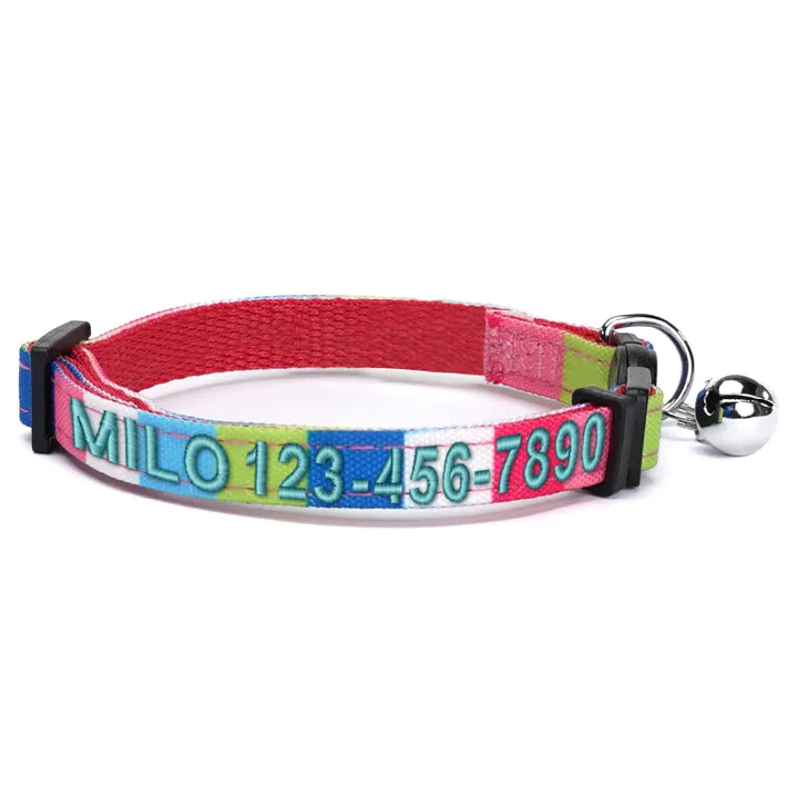 Personalized Multicolor Cat Collar