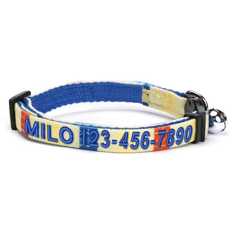 Personalized Multicolor Cat Collar