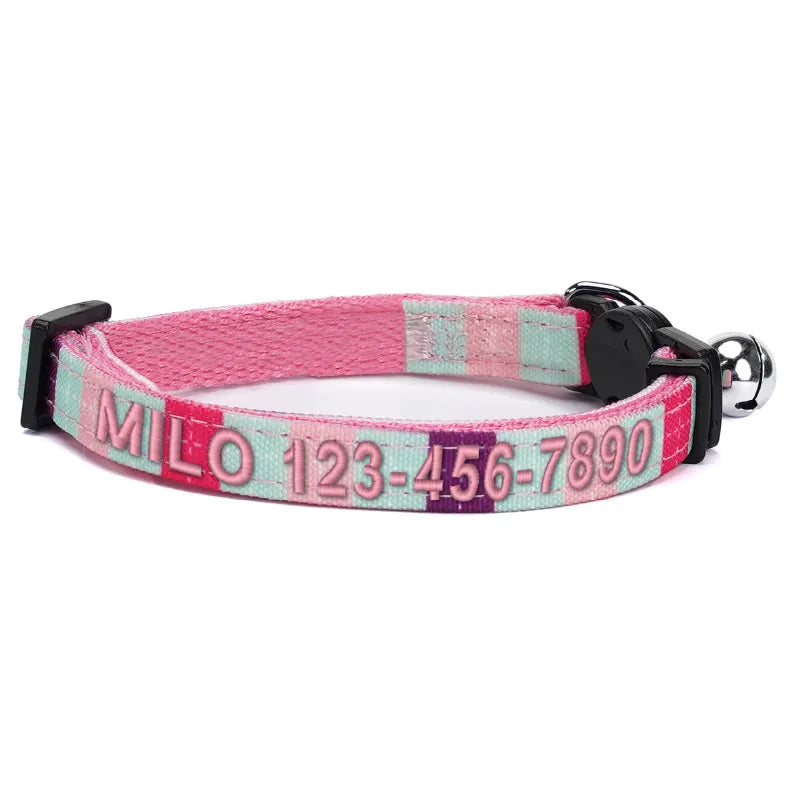 Personalized Multicolor Cat Collar