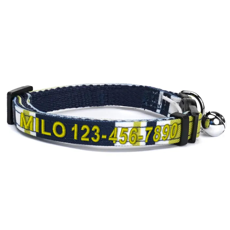 Personalized Multicolor Cat Collar