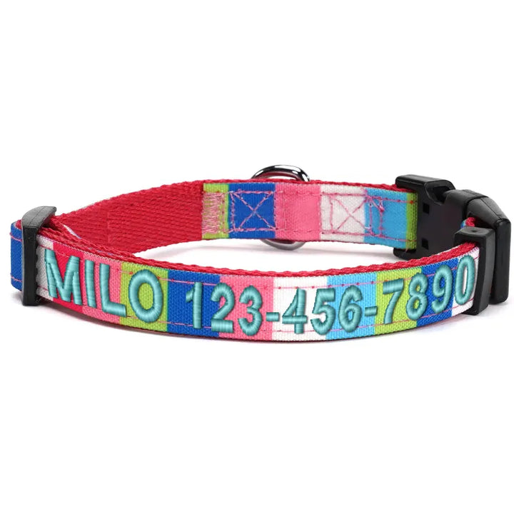 Personalized Multicolor Dog Collar