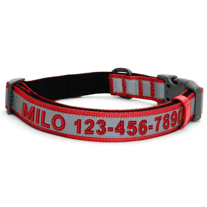 Personalized Classic Padded Reflective Dog Collar