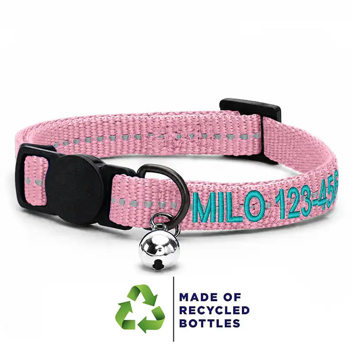 Pawtitas Personalized Recycled Reflective Breakaway Adjustable Cat Collar