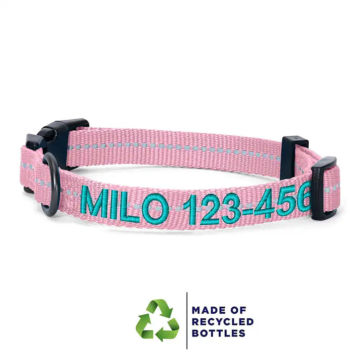 Personalized Custom Recycled Reflective Adjustable Dog Collar