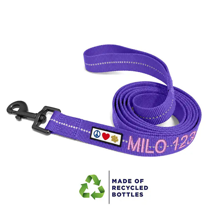 Personalized Custom Recycled Reflective Eco-Friendly Standard Dog Leash 6 Ft