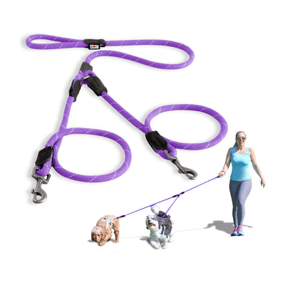 Reflective Rope Leash for 2 Dogs