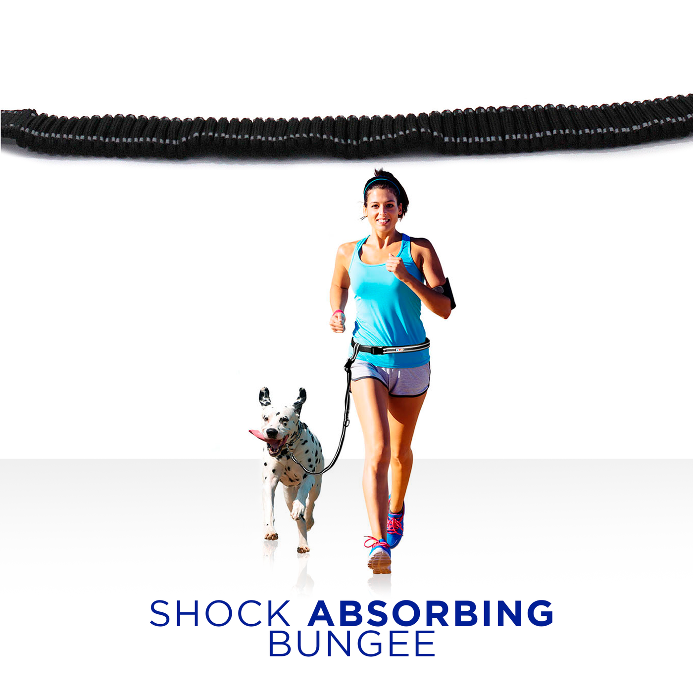 Padded Reflective Running Leash 5-Ft