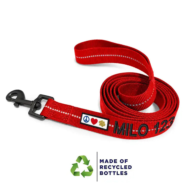 Personalized Custom Recycled Reflective Eco-Friendly Standard Dog Leash 6 Ft