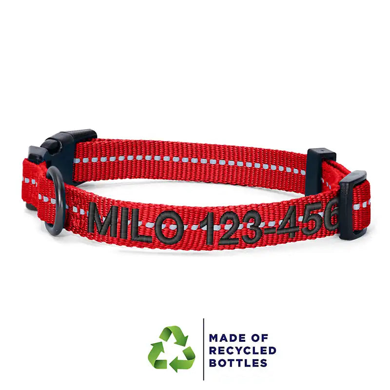 Personalized Custom Recycled Reflective Adjustable Dog Collar