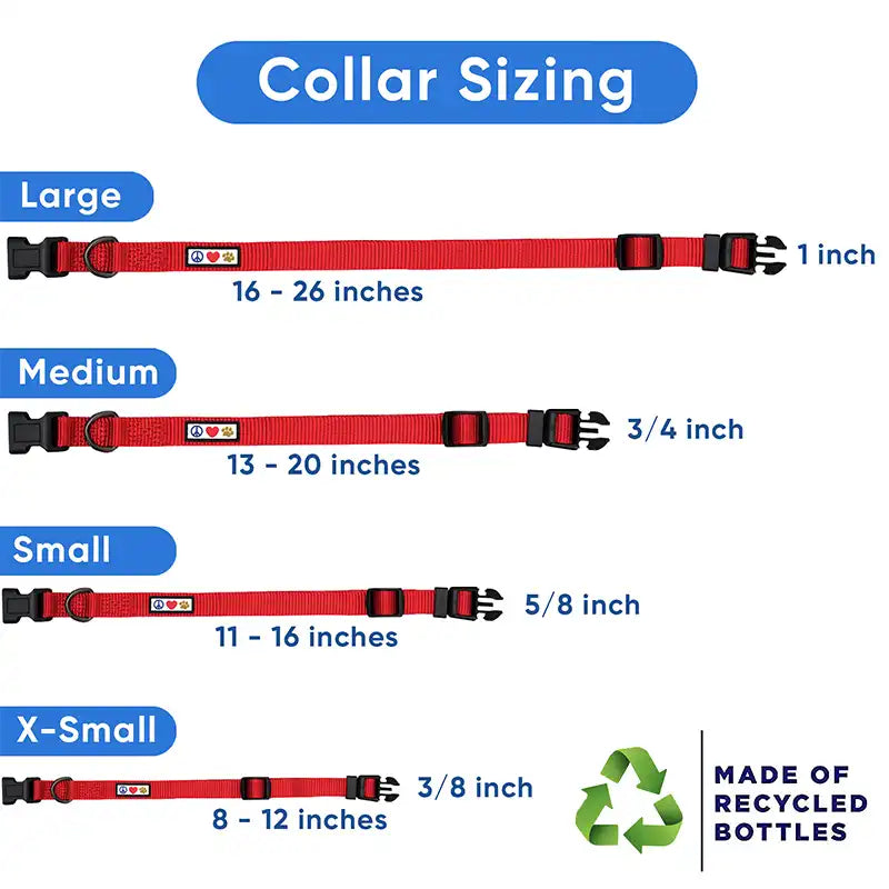 Personalized Custom Recycled Reflective Adjustable Dog Collar