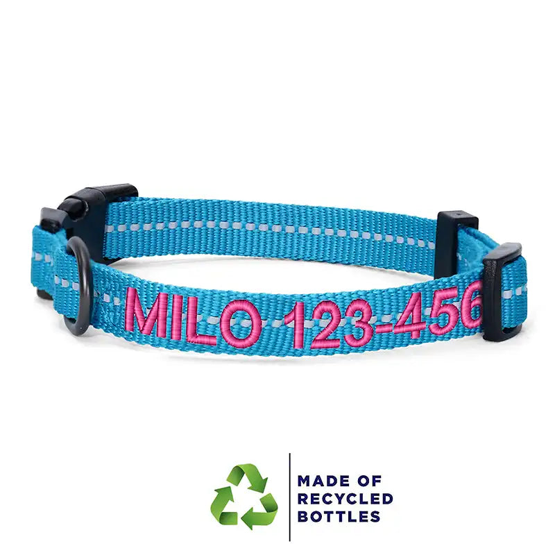 Personalized Custom Recycled Reflective Adjustable Dog Collar