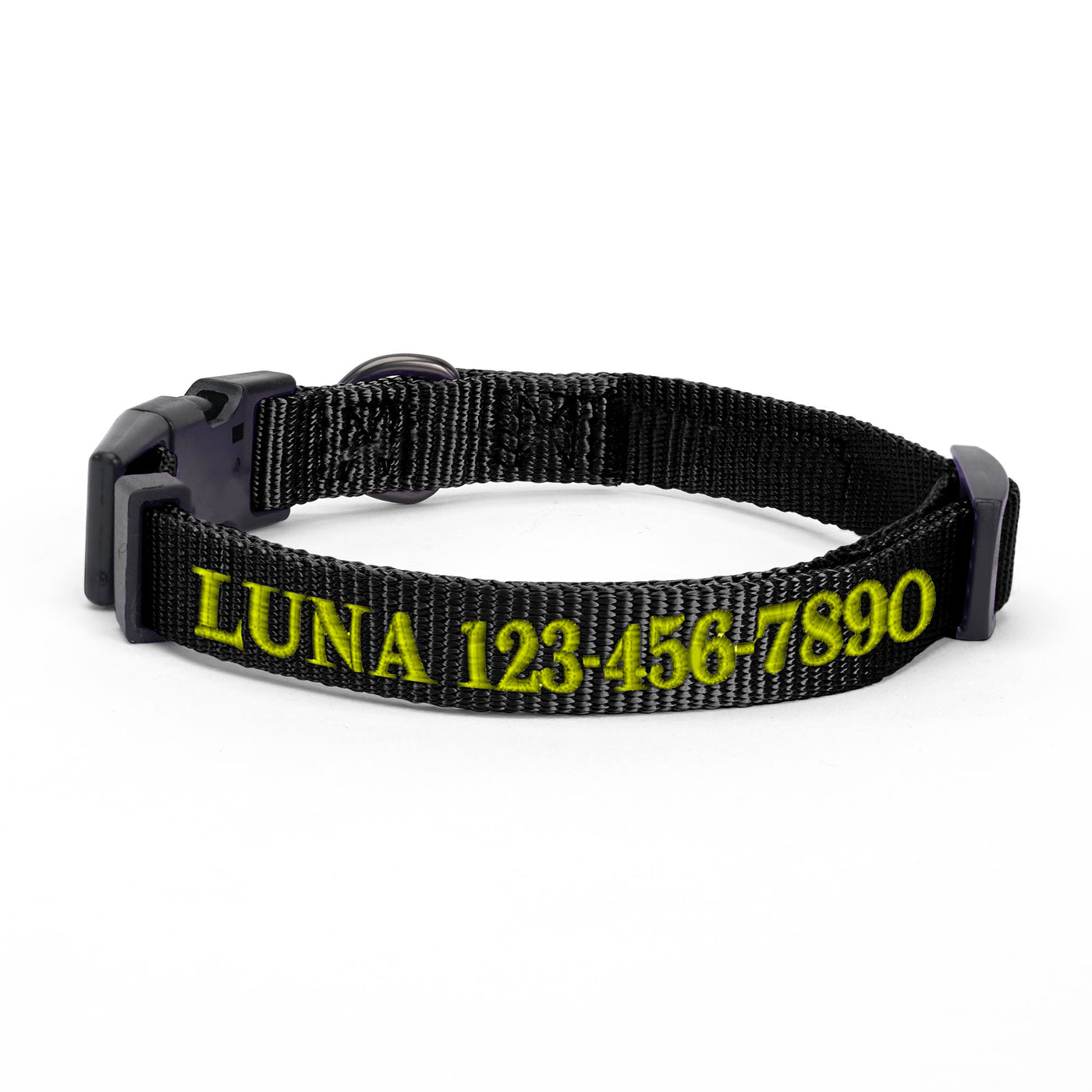 Black and Green Personalized Dog Collar
