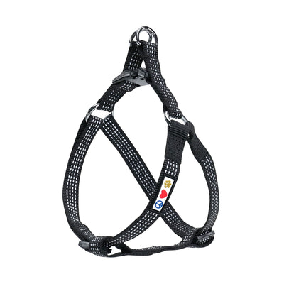 Black Reflective Step-In Dog Harness