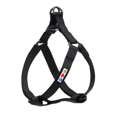Black Solid Step-in Dog Harness