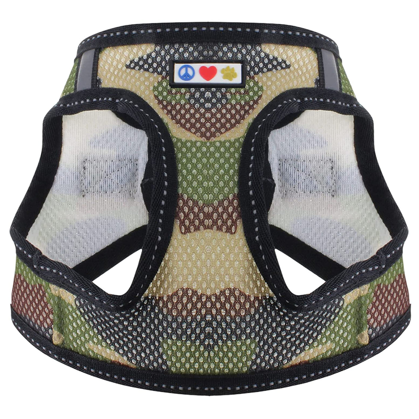 Camo Green Mesh Harness Reflective for Dogs and Cats