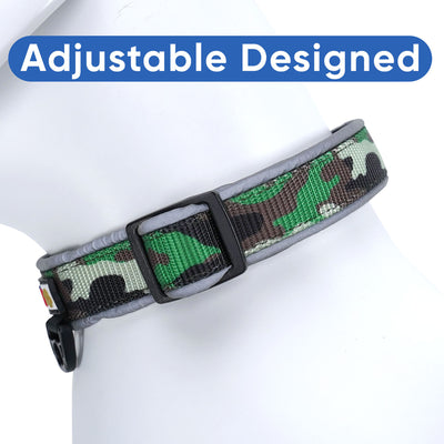 Camouflage Reflective Padded Dog Collar Adjustable designed