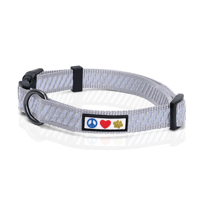 Grey Traffic Reflective Dog Collar