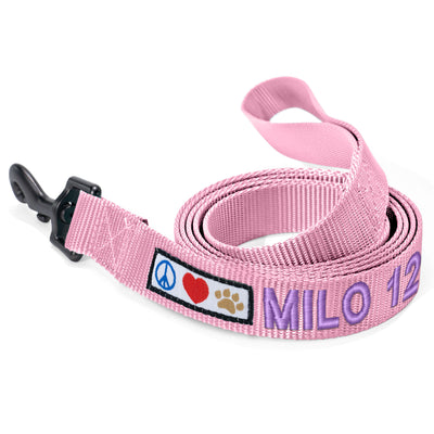 Personalized Solid Dog Leash - 6 Ft