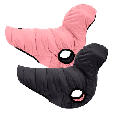 Millennial Pink Black Double Sided Dog Vest Winter Jacket