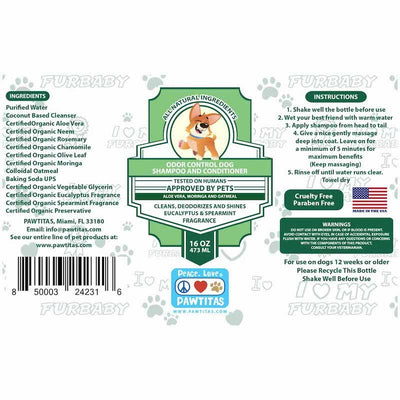 Natural Dog Odor Control Shampoo and Conditioner