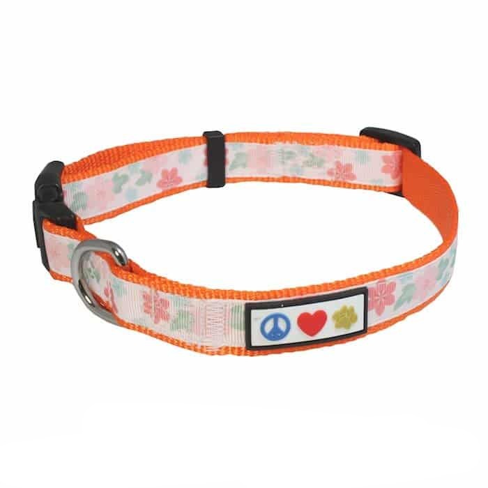 Orange Floral Dog Collar