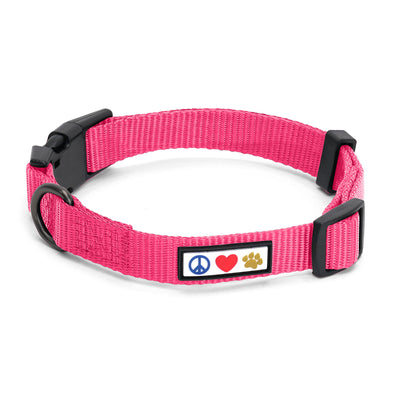 Pink Solid Color Dog Collar