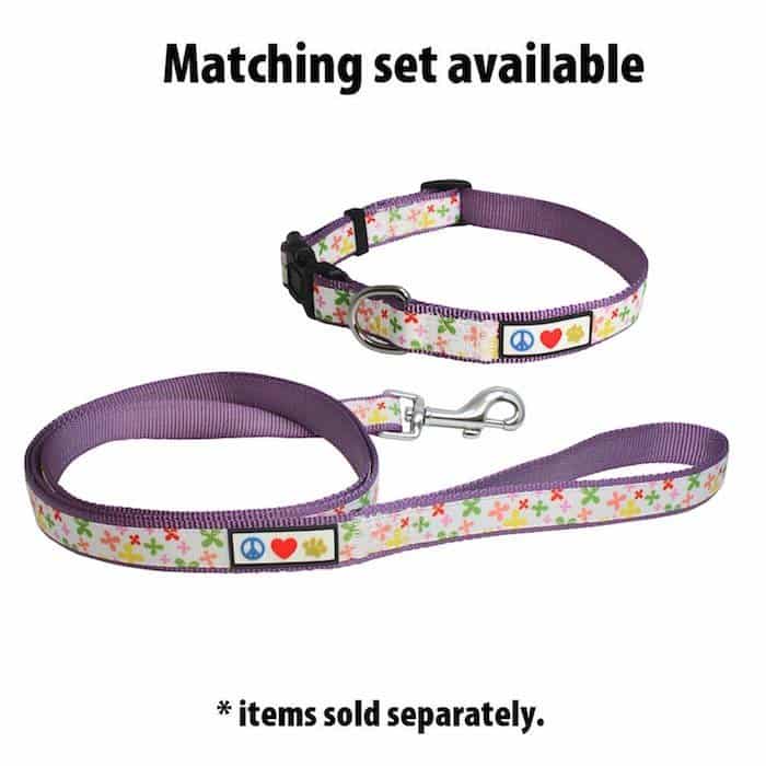 Purple Set Floral Dog Collar