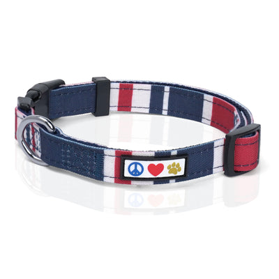 Red White Blue Multicolor - Dog Collar
