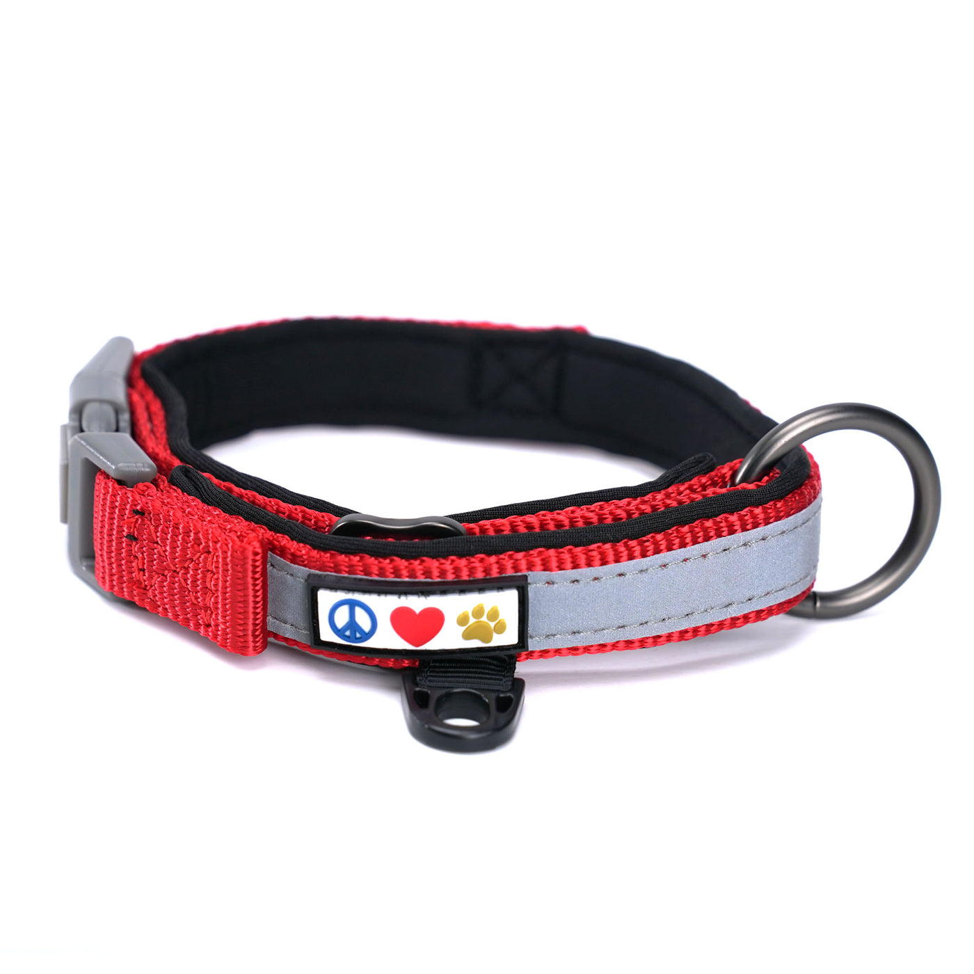 Red Reflective Neoprene Padded Dog Collar