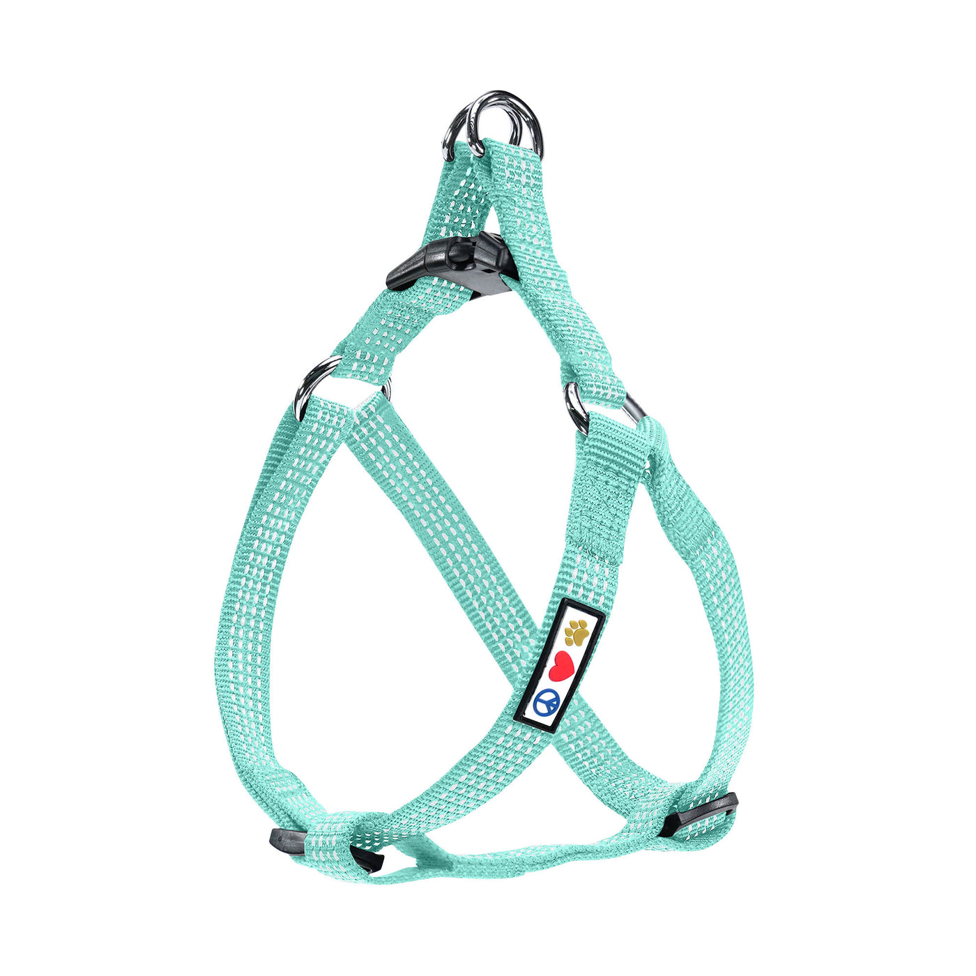 Teal Reflective Step-In Dog Harness